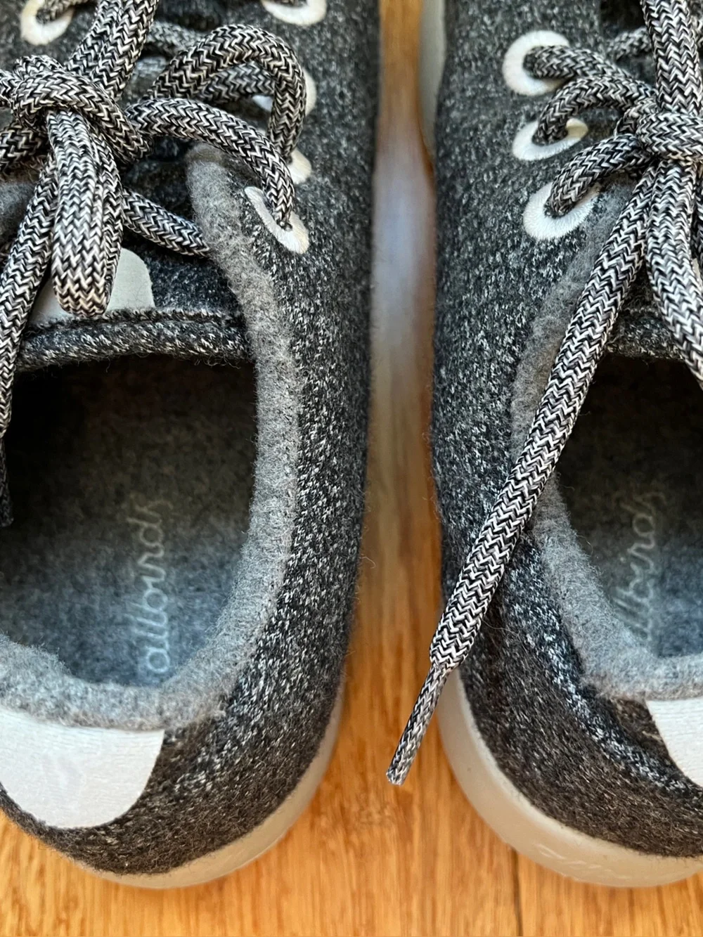 Allbirds Wool Runners Charcoal Grey Knit Lace Up Sneaker lightweight Women US 9